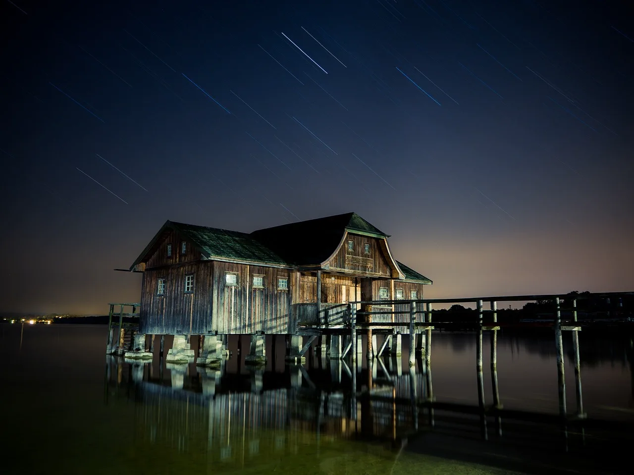 The lodge after dark