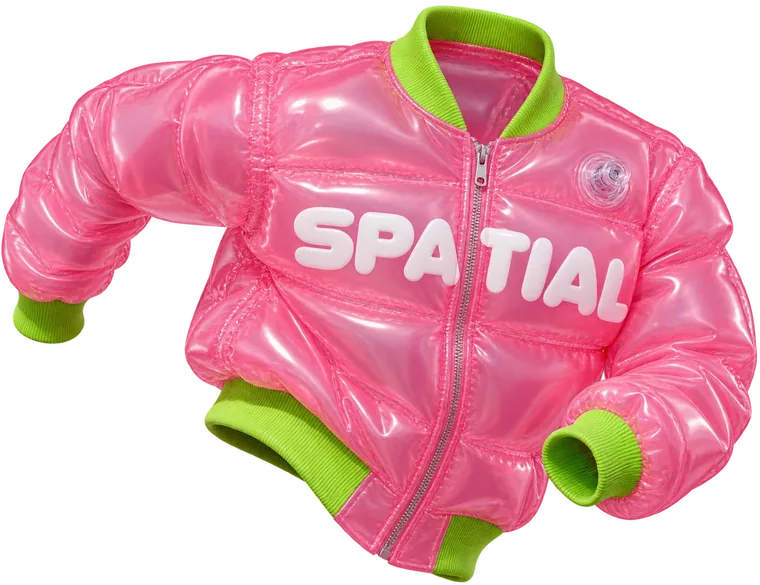 Spatial pink bomber jacket