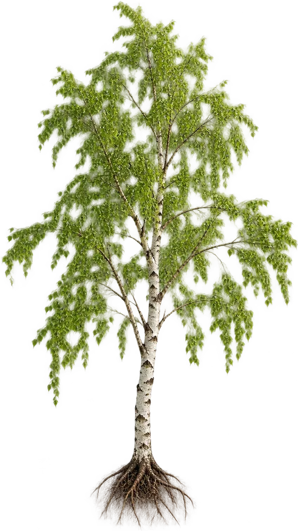 A young birch tree